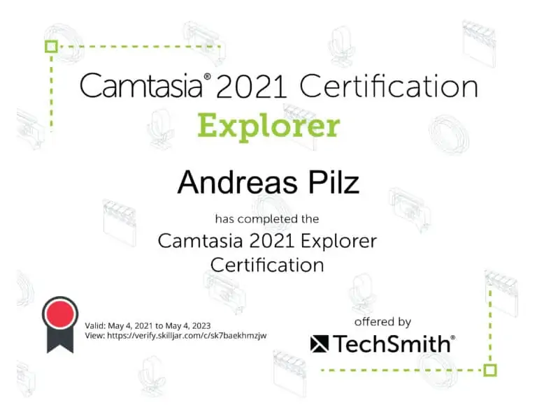 Camtasis 2021 Explorer Zertifikat