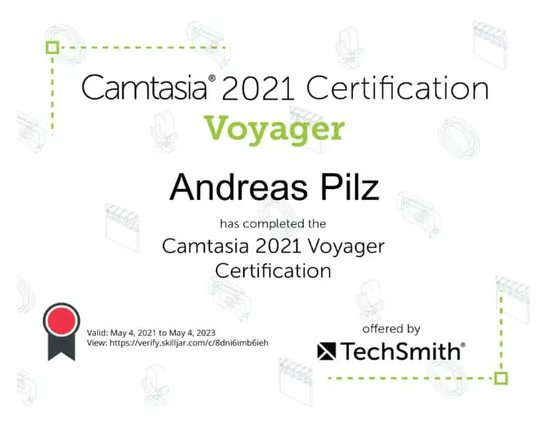 Camtasis 2021 Voyager Zertifikat