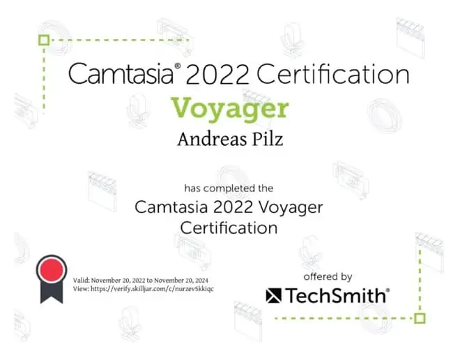 Camtasia 2022 Voyager Certification
