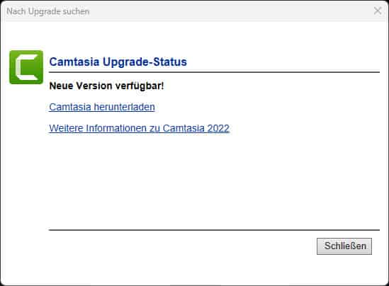 Camtasia update suchen 2